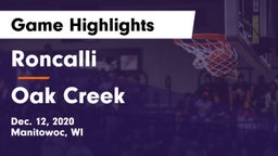 Roncalli  vs Oak Creek  Game Highlights - Dec. 12, 2020