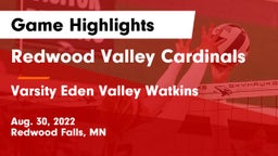 Redwood Valley Cardinals vs Varsity Eden Valley Watkins Game Highlights - Aug. 30, 2022