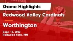 Redwood Valley Cardinals vs Worthington  Game Highlights - Sept. 13, 2022