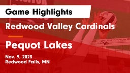 Redwood Valley Cardinals vs Pequot Lakes Game Highlights - Nov. 9, 2023