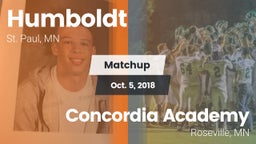 Matchup: Humboldt  vs. Concordia Academy 2018