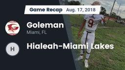 Recap: Goleman  vs. Hialeah-Miami Lakes  2018