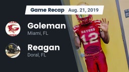 Recap: Goleman  vs. Reagan  2019