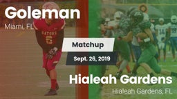 Matchup: Goleman  vs. Hialeah Gardens  2019