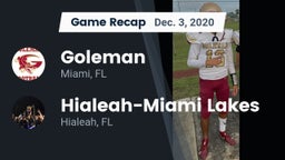 Recap: Goleman  vs. Hialeah-Miami Lakes  2020