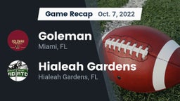 Recap: Goleman  vs. Hialeah Gardens  2022