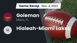 Recap: Goleman  vs. Hialeah-Miami Lakes  2022