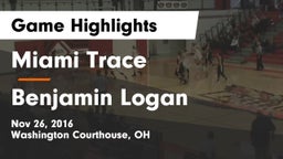 Miami Trace  vs Benjamin Logan  Game Highlights - Nov 26, 2016