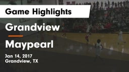 Grandview  vs Maypearl  Game Highlights - Jan 14, 2017