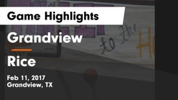 Grandview  vs Rice  Game Highlights - Feb 11, 2017