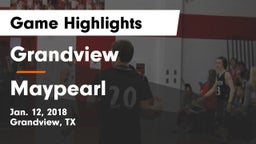 Grandview  vs Maypearl  Game Highlights - Jan. 12, 2018