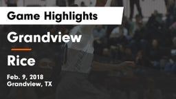 Grandview  vs Rice  Game Highlights - Feb. 9, 2018