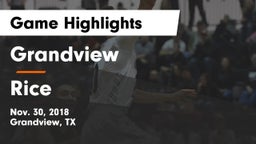 Grandview  vs Rice  Game Highlights - Nov. 30, 2018