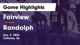 Fairview  vs Randolph  Game Highlights - Jan. 2, 2024