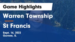 Warren Township  vs St Francis Game Highlights - Sept. 16, 2022