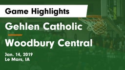 Gehlen Catholic  vs Woodbury Central  Game Highlights - Jan. 14, 2019