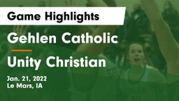 Gehlen Catholic  vs Unity Christian  Game Highlights - Jan. 21, 2022