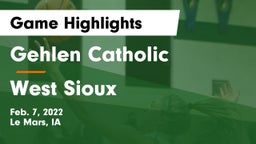 Gehlen Catholic  vs West Sioux  Game Highlights - Feb. 7, 2022
