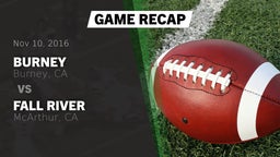 Recap: Burney  vs. Fall River  2016