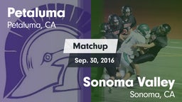 Matchup: Petaluma vs. Sonoma Valley  2016