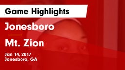 Jonesboro  vs Mt. Zion  Game Highlights - Jan 14, 2017