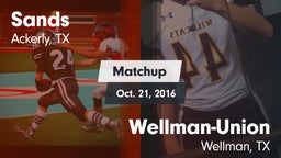 Matchup: Sands vs. Wellman-Union  2016