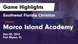 Southwest Florida Christian  vs Marco Island Academy Game Highlights - Dec 05, 2016