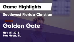 Southwest Florida Christian  vs Golden Gate  Game Highlights - Nov 15, 2016