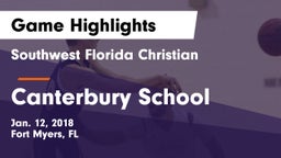 Southwest Florida Christian  vs Canterbury School Game Highlights - Jan. 12, 2018
