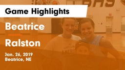 Beatrice  vs Ralston  Game Highlights - Jan. 26, 2019