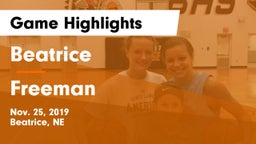 Beatrice  vs Freeman  Game Highlights - Nov. 25, 2019