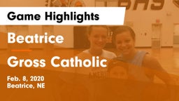 Beatrice  vs Gross Catholic  Game Highlights - Feb. 8, 2020
