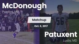 Matchup: McDonough High vs. Patuxent  2017