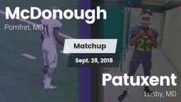 Matchup: McDonough High vs. Patuxent  2018
