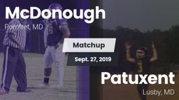 Matchup: McDonough High vs. Patuxent  2019