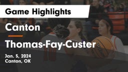 Canton  vs Thomas-Fay-Custer  Game Highlights - Jan. 5, 2024