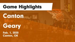 Canton  vs Geary  Game Highlights - Feb. 1, 2020