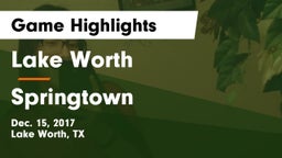Lake Worth  vs Springtown  Game Highlights - Dec. 15, 2017
