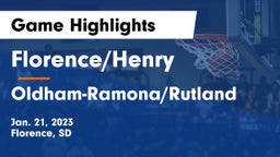 Florence/Henry  vs Oldham-Ramona/Rutland  Game Highlights - Jan. 21, 2023