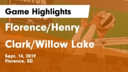 Florence/Henry  vs Clark/Willow Lake  Game Highlights - Sept. 14, 2019