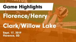 Florence/Henry  vs Clark/Willow Lake  Game Highlights - Sept. 17, 2019