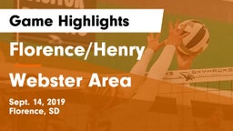 Florence/Henry  vs Webster Area  Game Highlights - Sept. 14, 2019