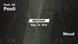 Matchup: Paoli  vs. Maud 2016
