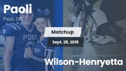 Matchup: Paoli  vs. Wilson-Henryetta 2018