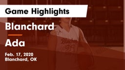 Blanchard   vs Ada Game Highlights - Feb. 17, 2020