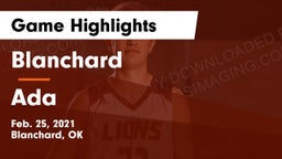 Blanchard   vs Ada  Game Highlights - Feb. 25, 2021
