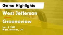 West Jefferson  vs Greeneview  Game Highlights - Jan. 4, 2020