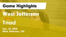 West Jefferson  vs Triad  Game Highlights - Jan. 18, 2020