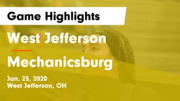 West Jefferson  vs Mechanicsburg  Game Highlights - Jan. 25, 2020
