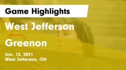 West Jefferson  vs Greenon  Game Highlights - Jan. 13, 2021